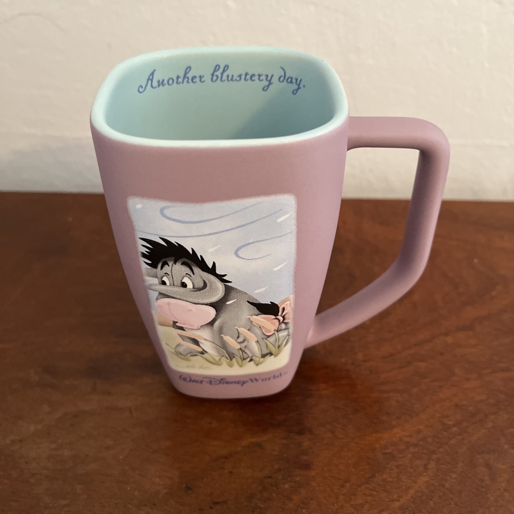 Walt Disney Mug cup Store World Disneyland Eeyore flustery day windy Early 2000